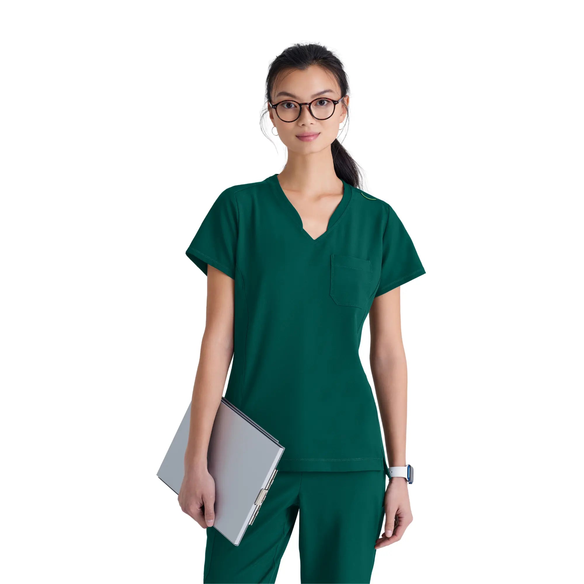 Alba - Tunique col V - Femme - Grey’s Anatomy Evolve Grey’s Anatomy  Vert Chasseur / XL