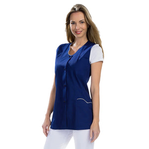Anaïs - Tunique - Sans Manches - Femme - 75cm My Blouse  Sergé-Marine-Blanc-T6-XXXL