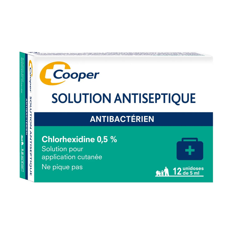 Antiseptique Chlorex 0.5% boite de 12 unidoses de 5ml - Cooper - My Podologie