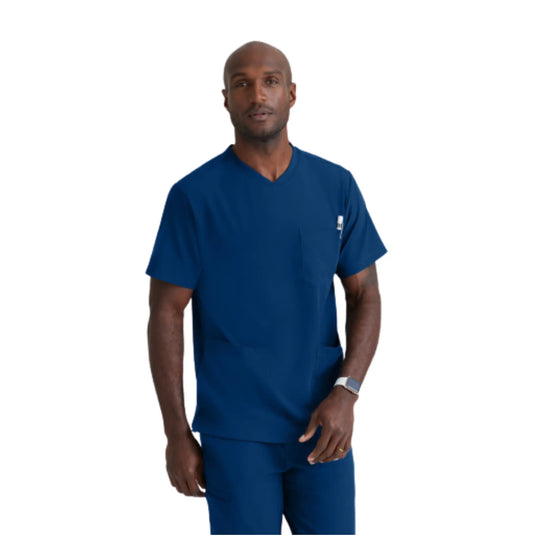 Crew - Medical T-shirt - Crossed V-neck - Men - Skechers Vitality SKECHERS VITALITY  Navy Blue / XL