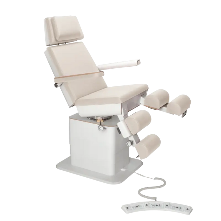 Fauteuil de pédicurie - MOON - Relevage électrique - Filaire - Ruck My Podologie  Naturel-3-moteurs-Blanc