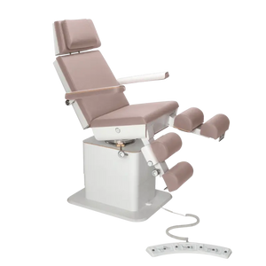 Fauteuil de pédicurie - MOON - Relevage électrique - Filaire - Ruck My Podologie  Taupe-5-moteurs-Blanc