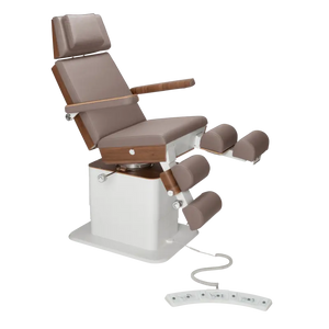Fauteuil de pédicurie - MOON - Relevage électrique - Filaire - Ruck My Podologie  Muscade-5-moteurs-Noyer