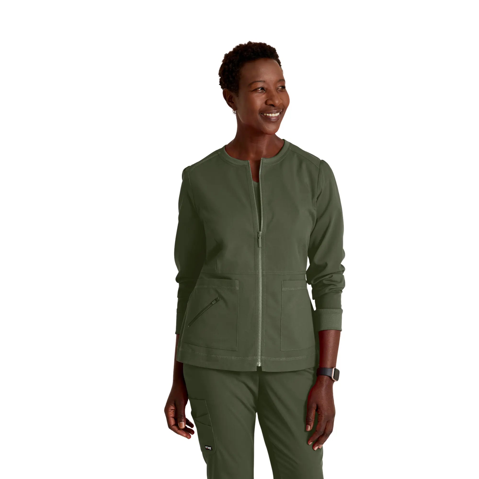 Millie - Veste médicale Zip - Femme - Grey’s Anatomy Stretch Grey’s Anatomy  Vert Olive / XL