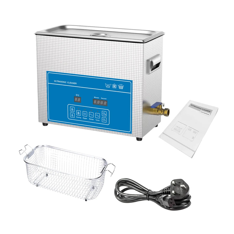 Nettoyeur à ultrasons 6,5L - Acier inoxydable - Robinet de vidange - My Podologie My Podologie 