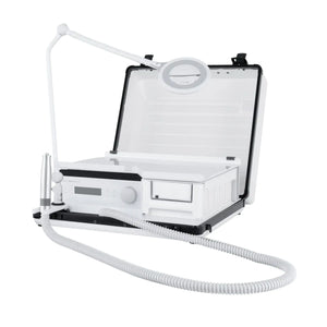 Pack - Étui rigide + Micromoteur Podolog Nova 3s + Lampe Loupe + Chaise Pliante + Repose Pied Ruck  Lampe-Loupe-Blanche