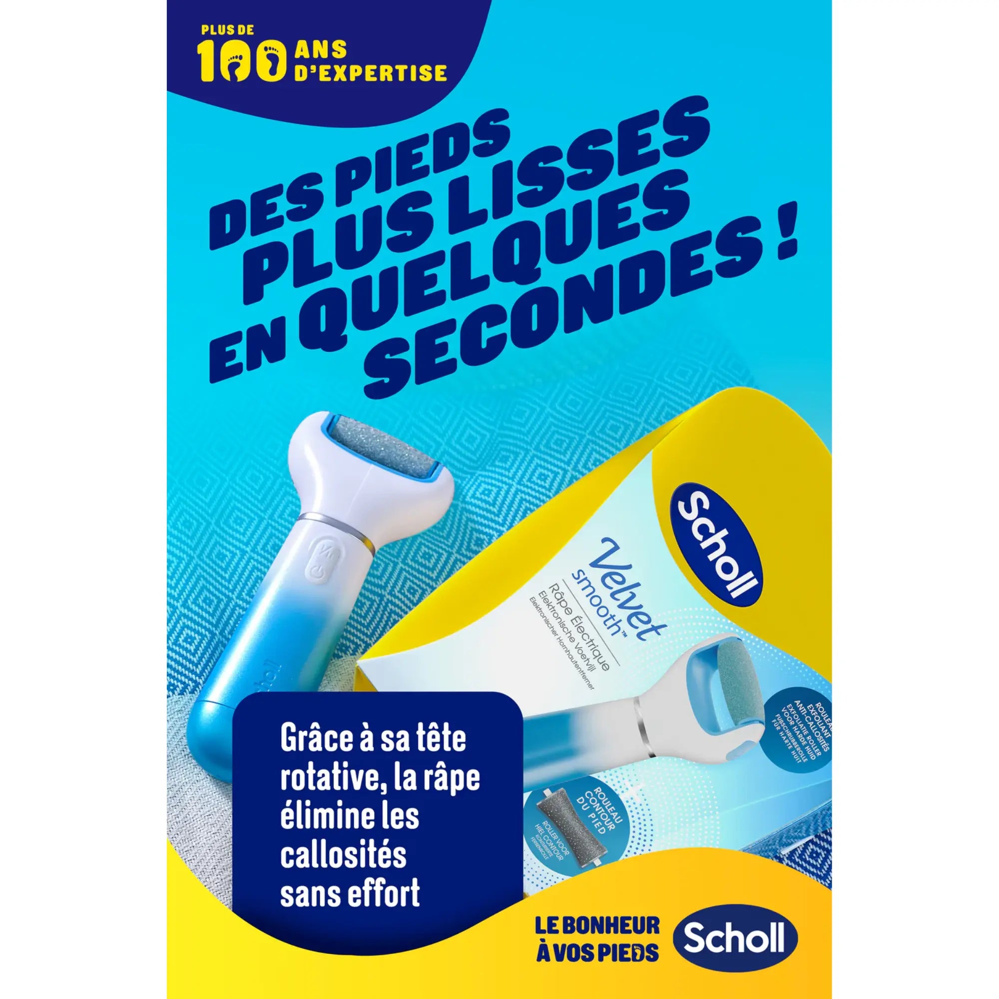 Râpe de Pédicurie Électrique Exfoliante Velvet Smooth - Scholl Scholl 