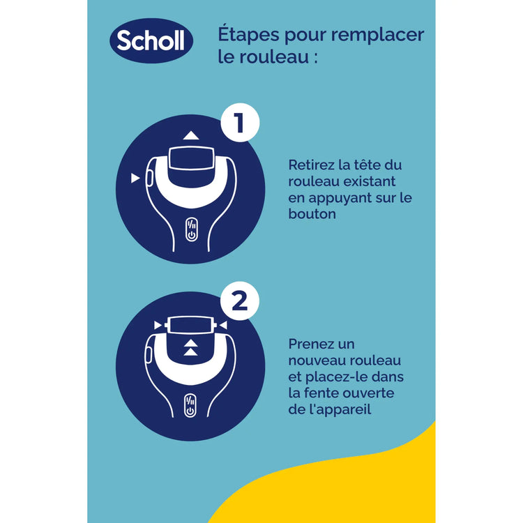 Recharge Rouleau 2 en 1 Exfoliant et Lissant - Râpe de Pédicurie Électrique - Scholl Scholl 