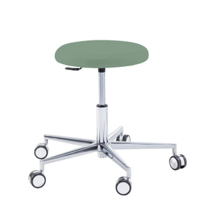 Siège praticien - ROUND - Ruck - Ressort à Gaz Long Ruck  Sauge-Sans-Dossier-Sans-matière