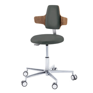 Siège praticien - ROUND - Ruck - Ressort à Gaz Long Ruck  Pierre-Dossier-Napoléon-CPL-Noyer