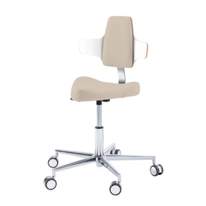 Siège praticien - TRIANGLE - Ruck - Ressort à Gaz Long Ruck  Naturel-Dossier-Napo-CPL-Blanc