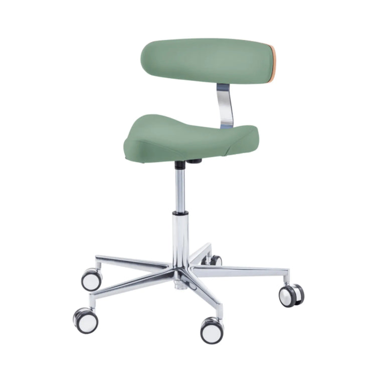 Siège praticien - TRIANGLE - Ruck - Ressort à Gaz Long Ruck  Sauge-Dossier-Radius-CPL-Noyer