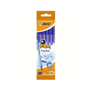 Stylos à bille - bleu medium 1.2 mm - Cristal Soft - 5 pièces - BIC Bic 
