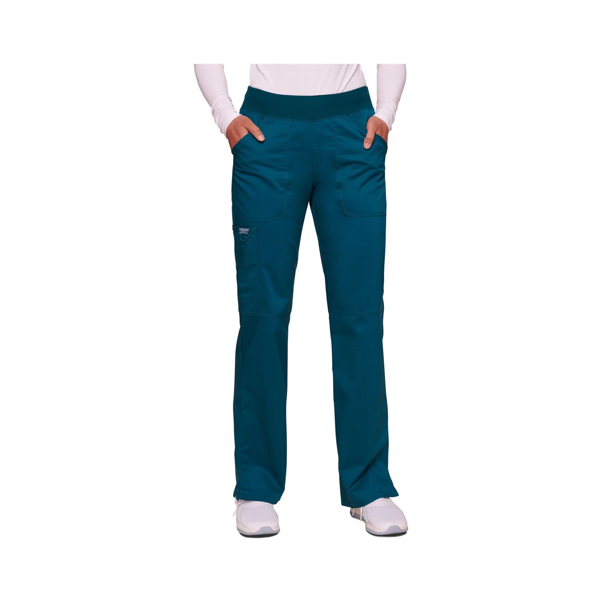 Villeurbanne - Pantalon droit taille mi-haute - Femme - Cherokee Cherokee Authentic Workwear  Bleu-Caraïbes-3XL