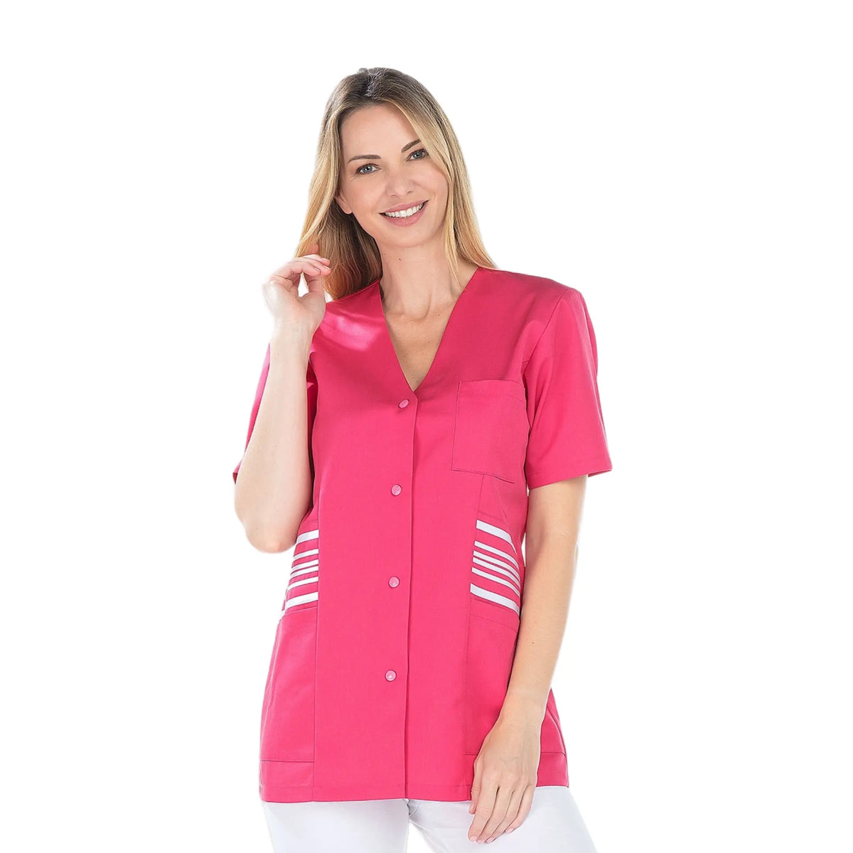 Zoé - Tunic - Short Sleeves - Women - 75 cm My Blouse  Tencel-Pink-T6-XXXL